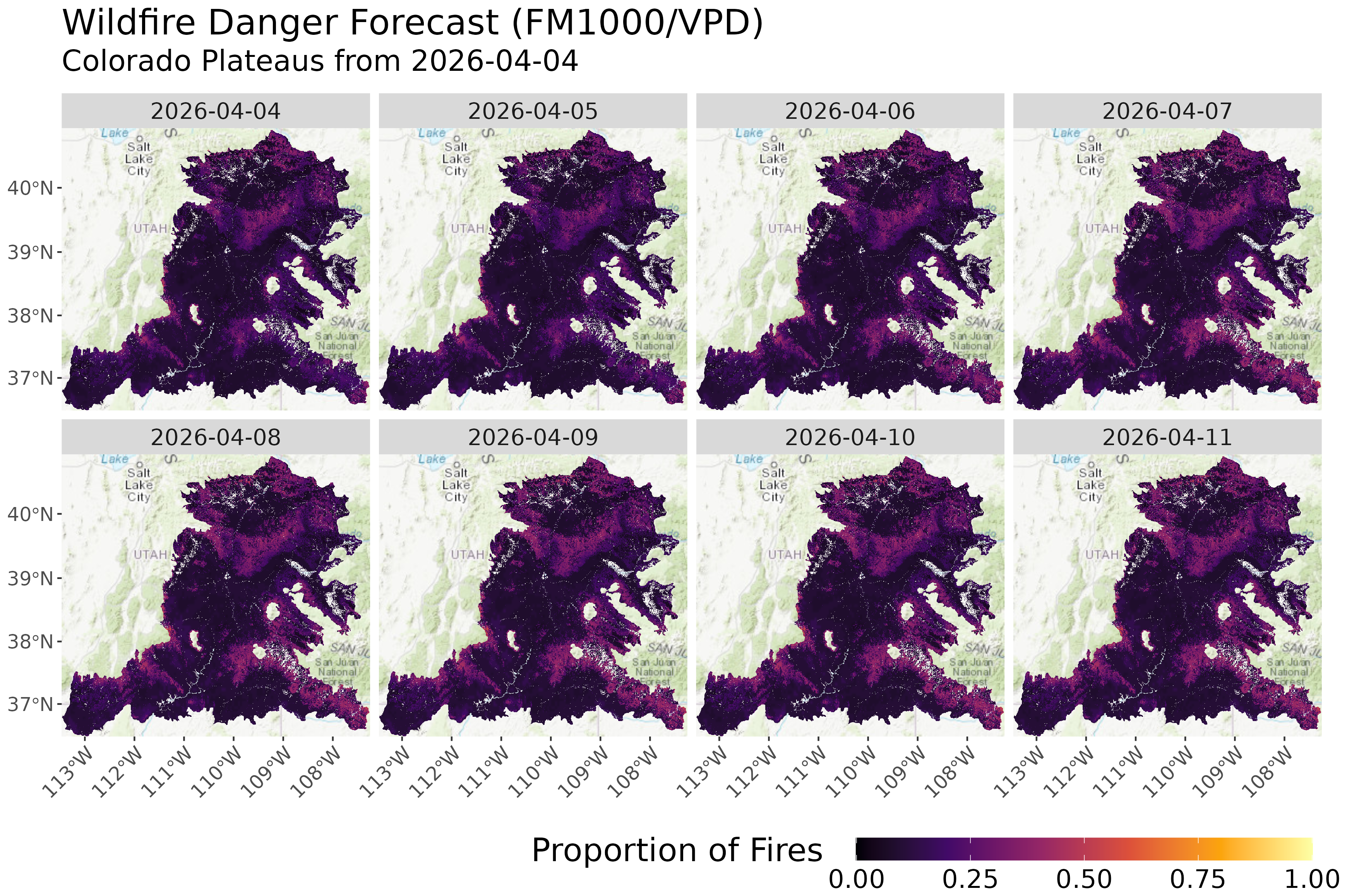 1-Week Fire Danger Forecast Map