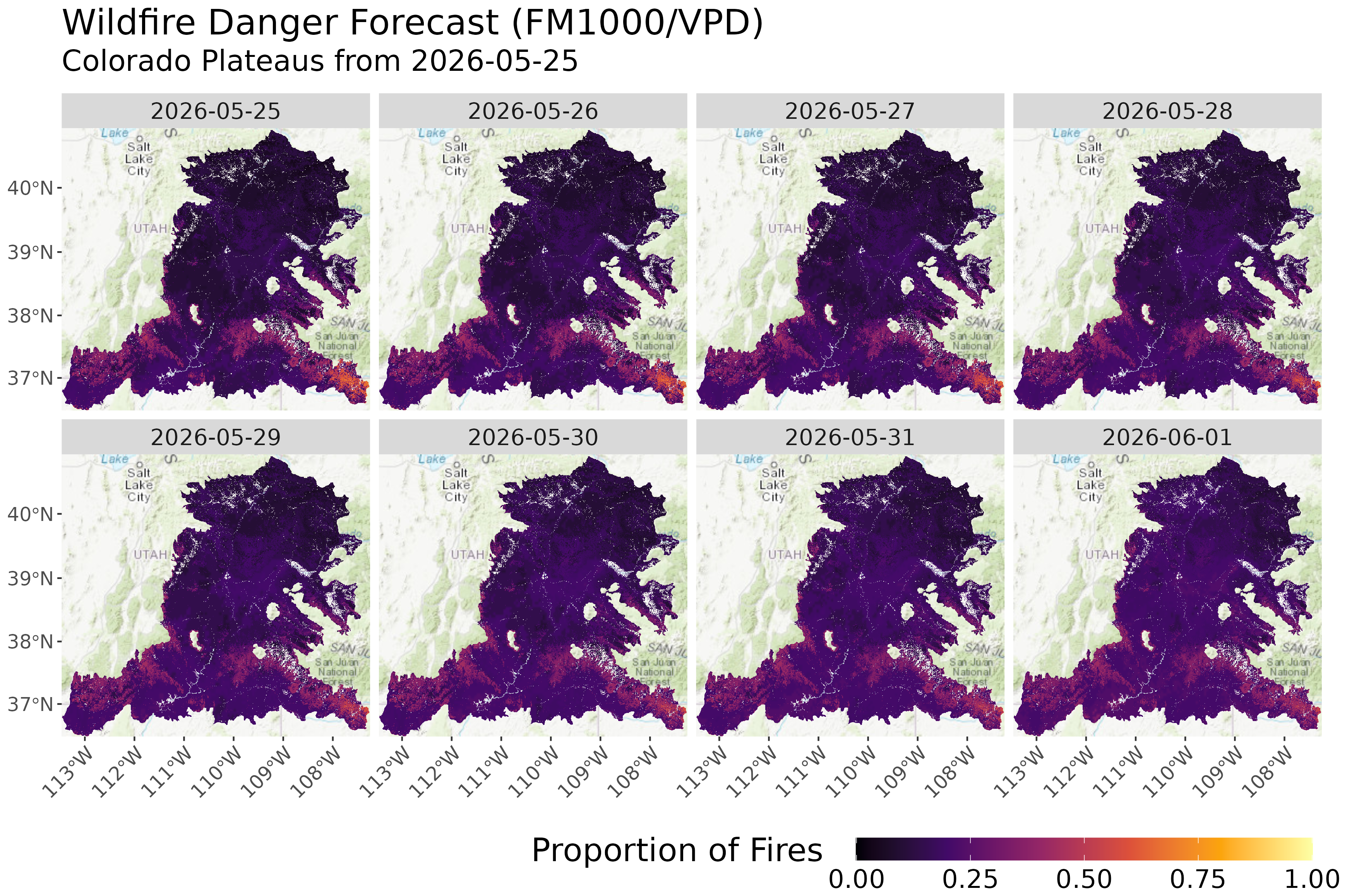 1-Week Fire Danger Forecast Map
