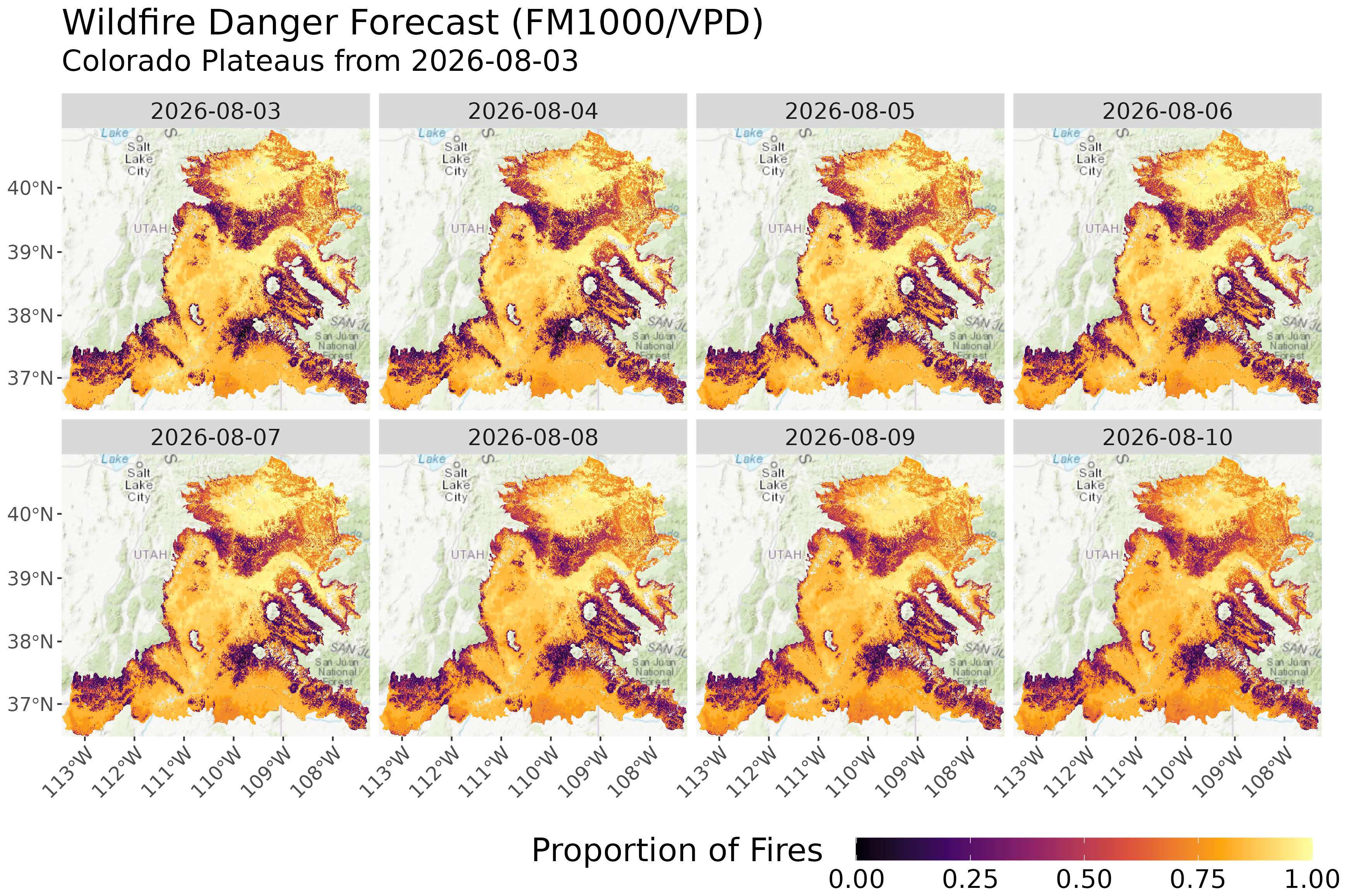 1-Week Fire Danger Forecast Map