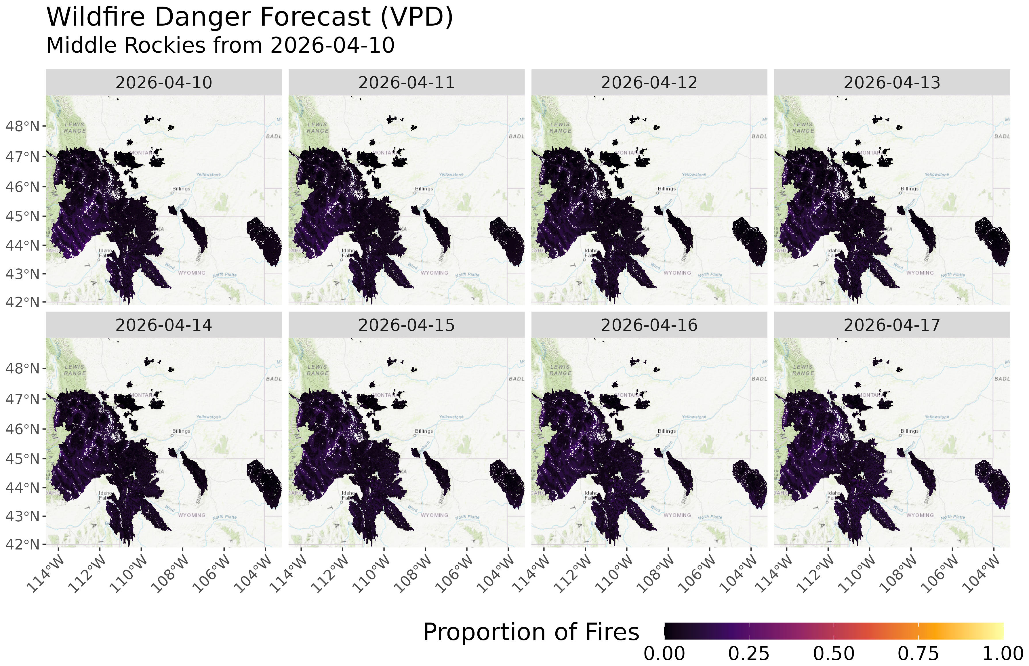 1-Week Fire Danger Forecast Map