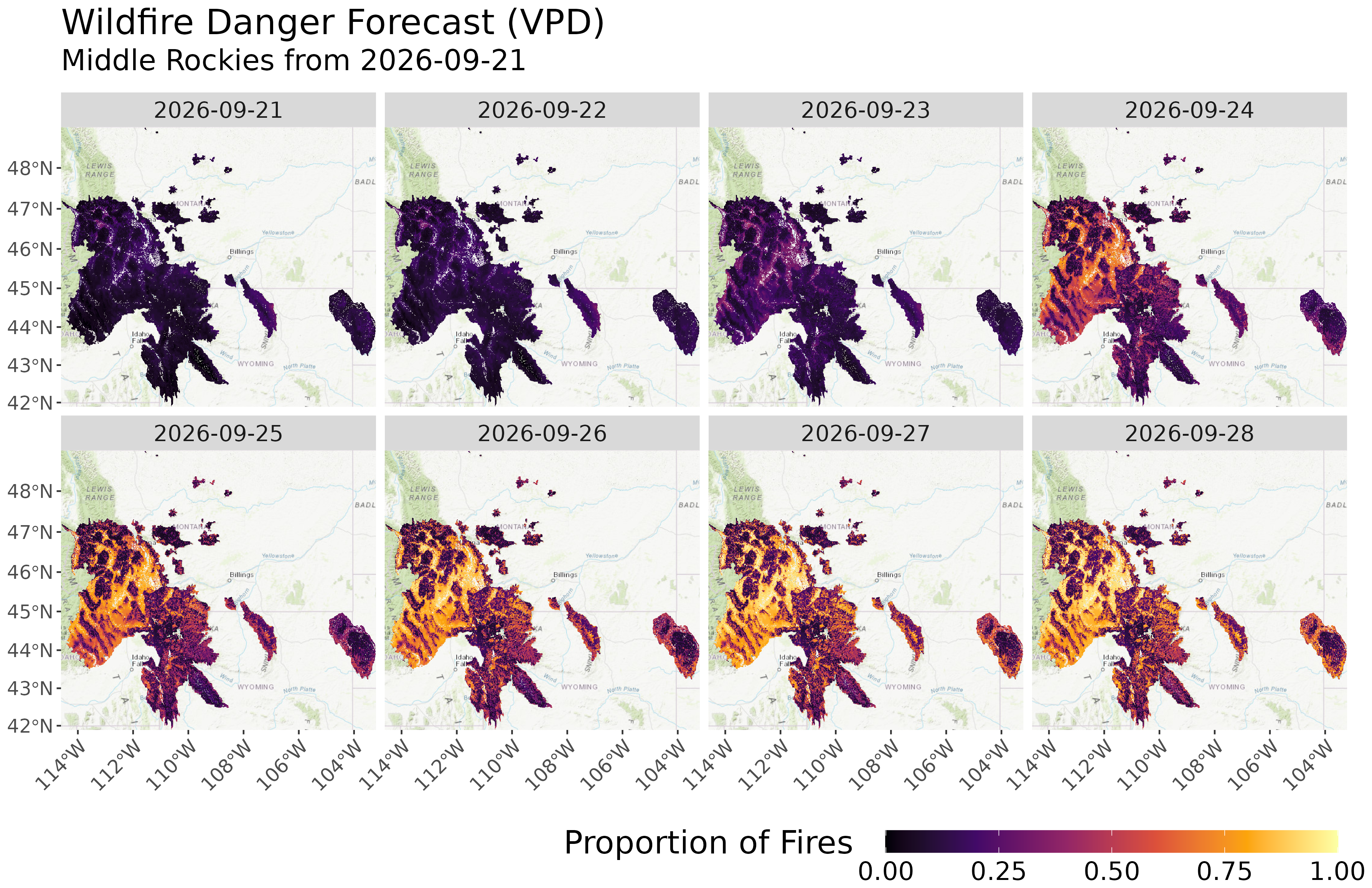 1-Week Fire Danger Forecast Map
