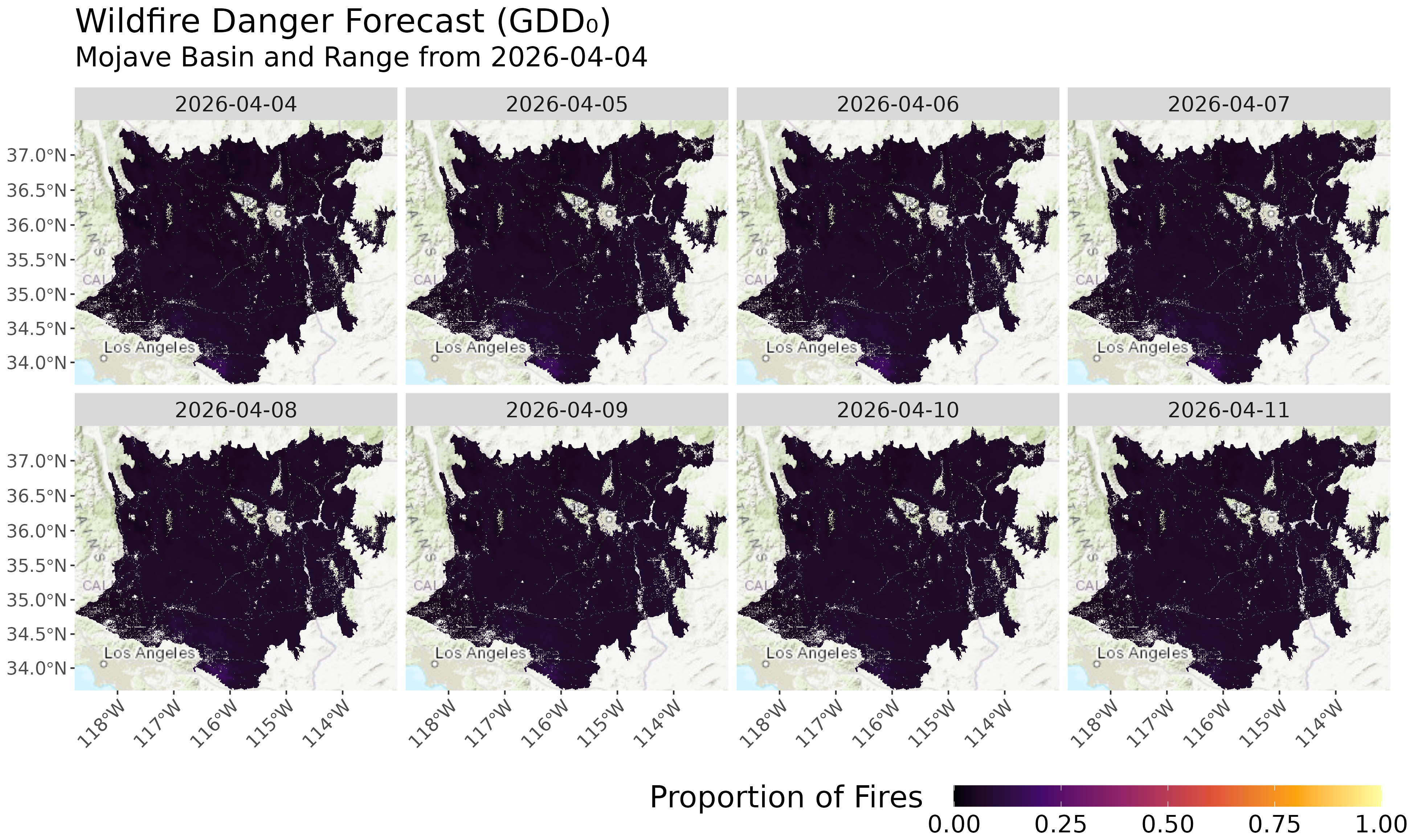 1-Week Fire Danger Forecast Map