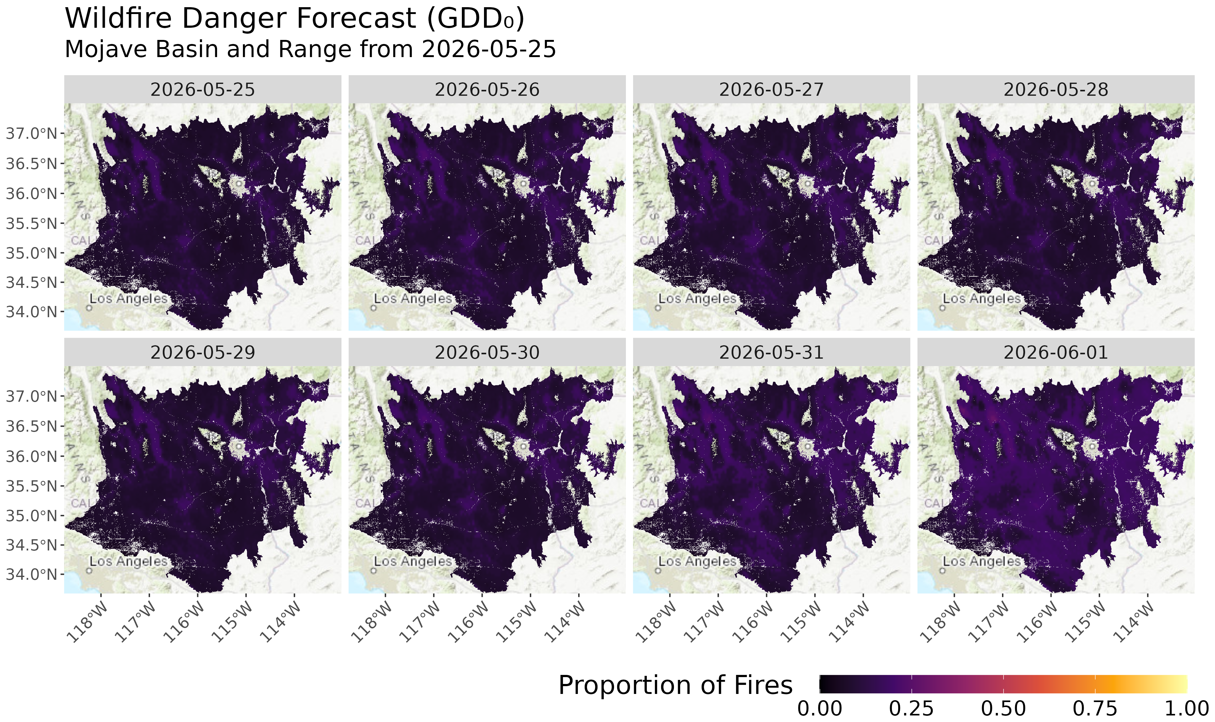 1-Week Fire Danger Forecast Map