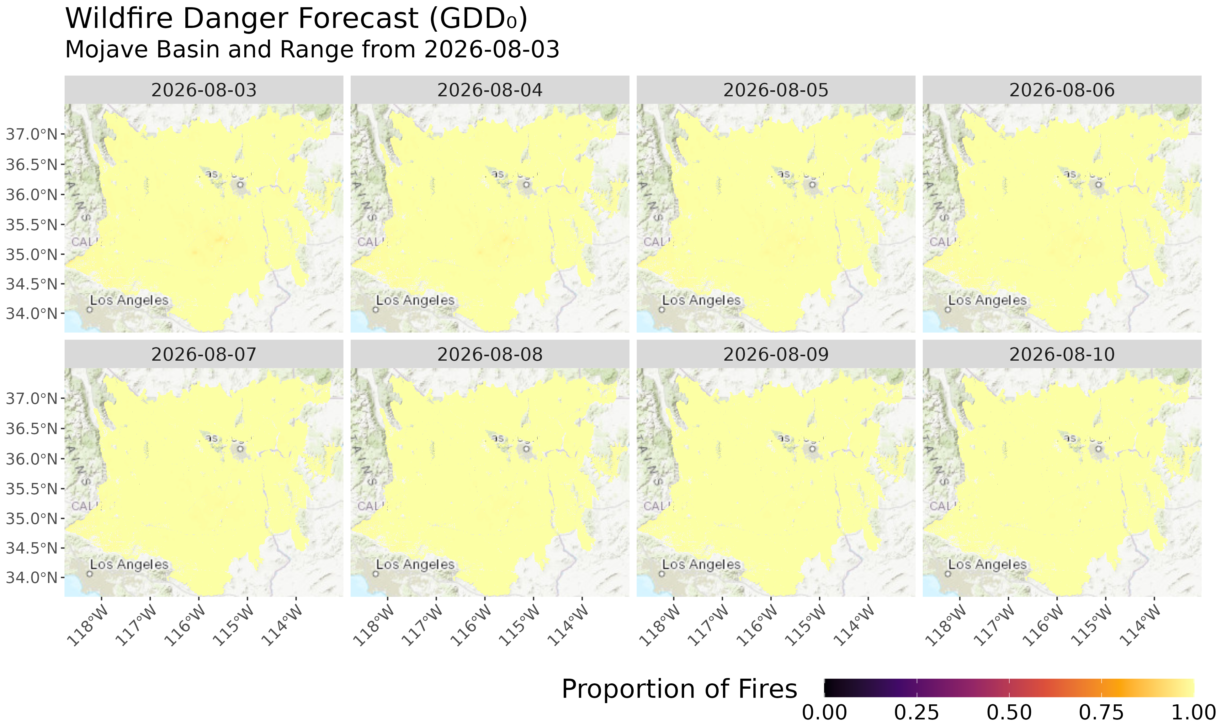 1-Week Fire Danger Forecast Map
