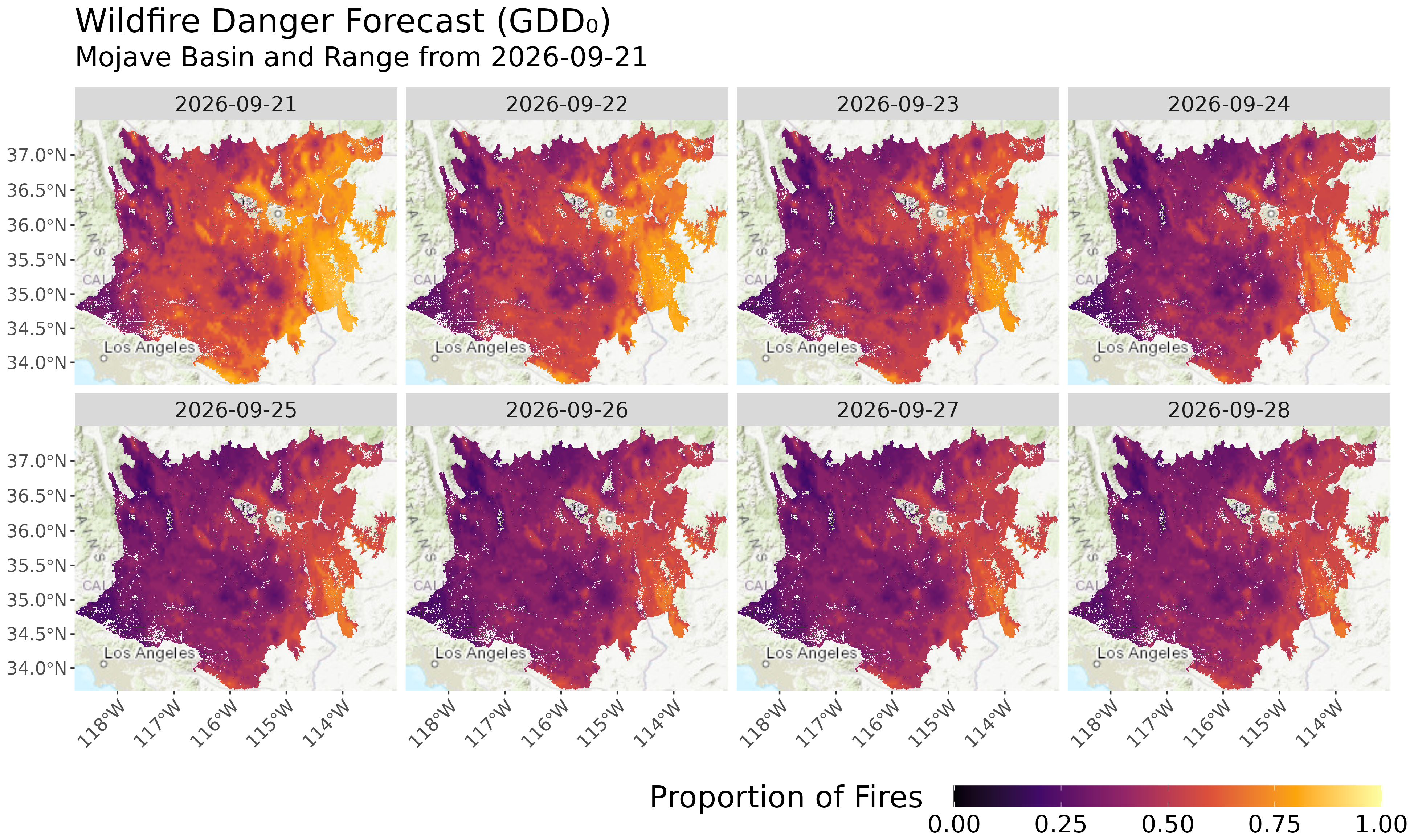 1-Week Fire Danger Forecast Map