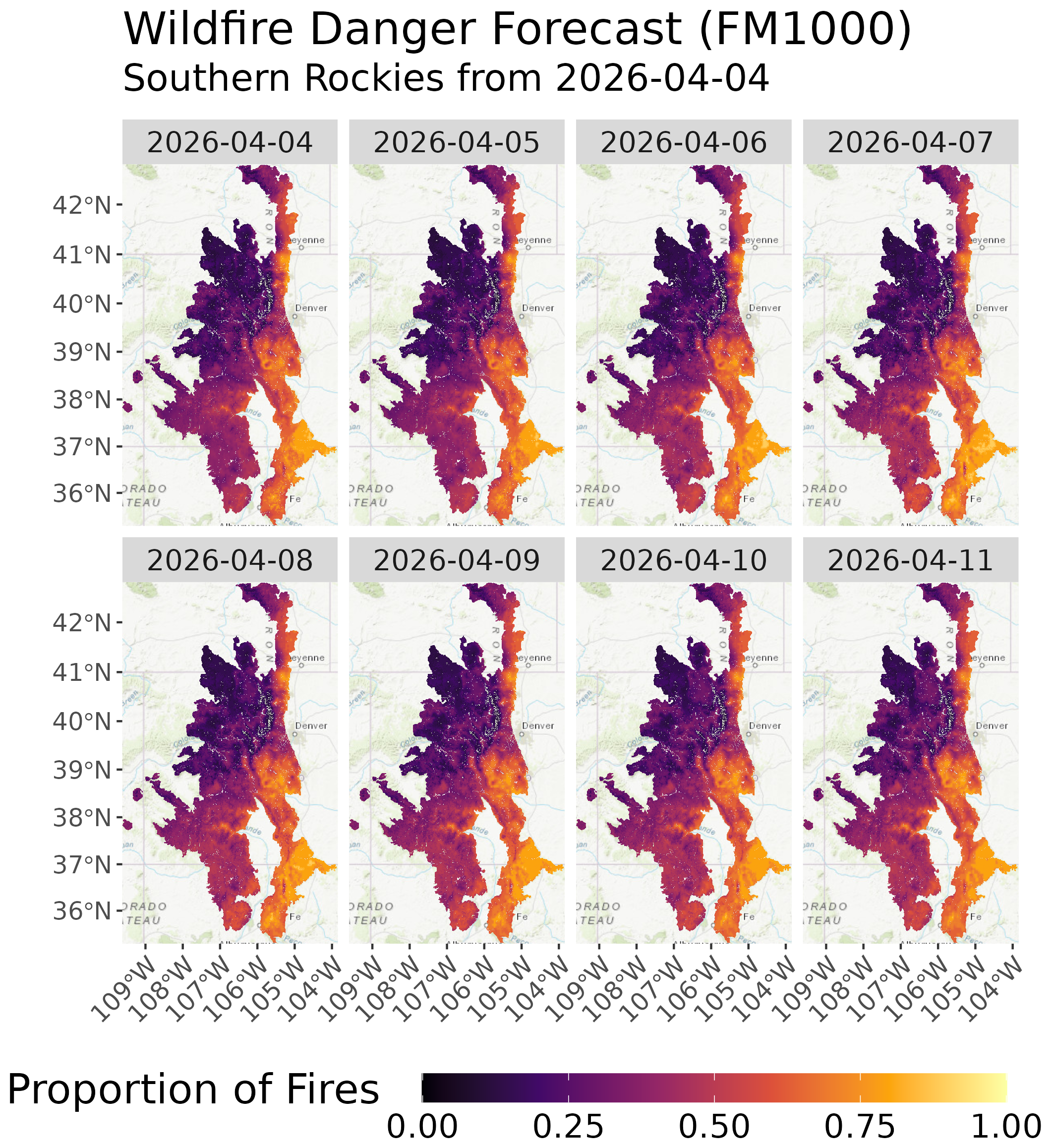 1-Week Fire Danger Forecast Map