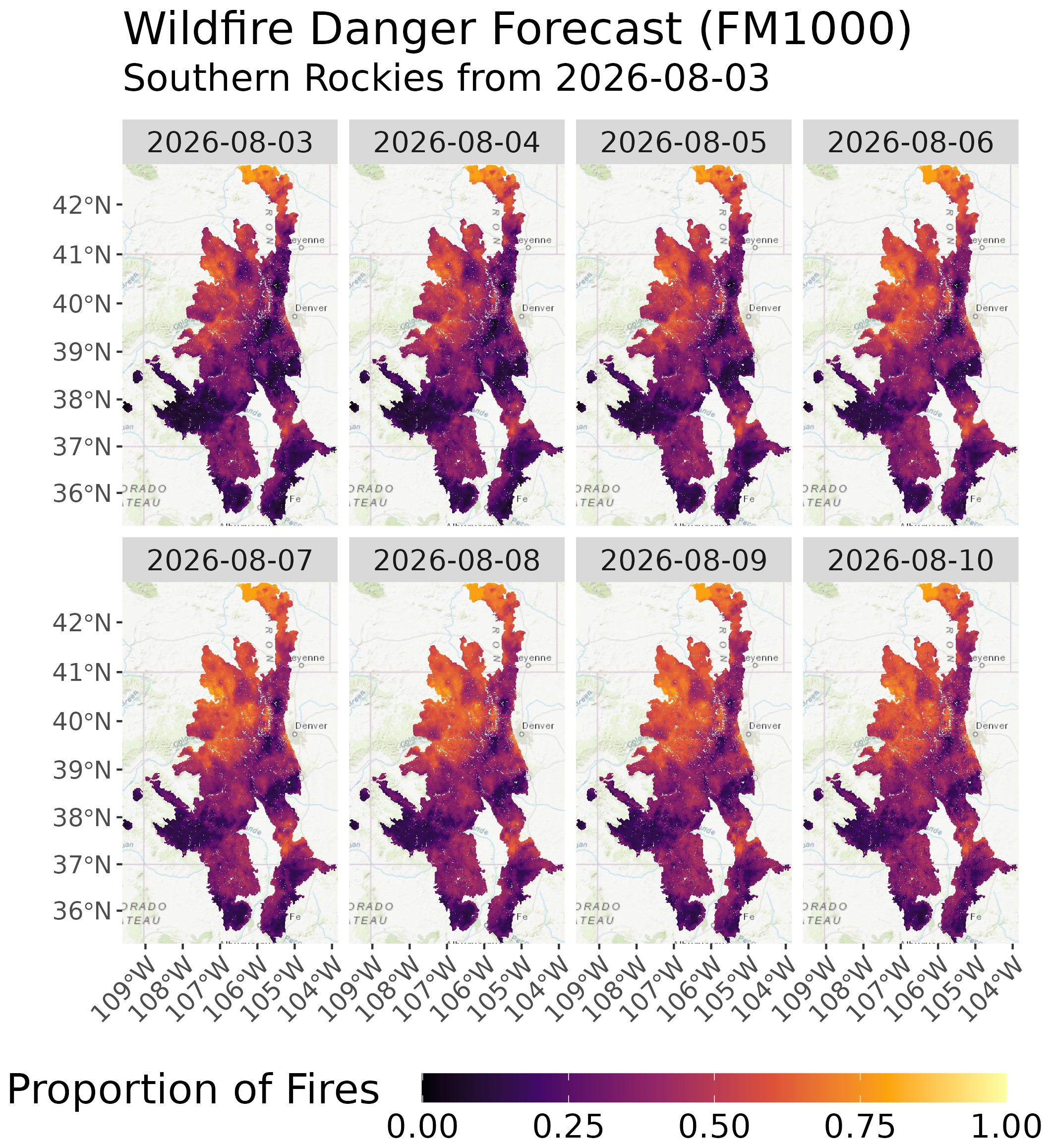 1-Week Fire Danger Forecast Map